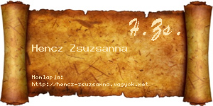 Hencz Zsuzsanna névjegykártya